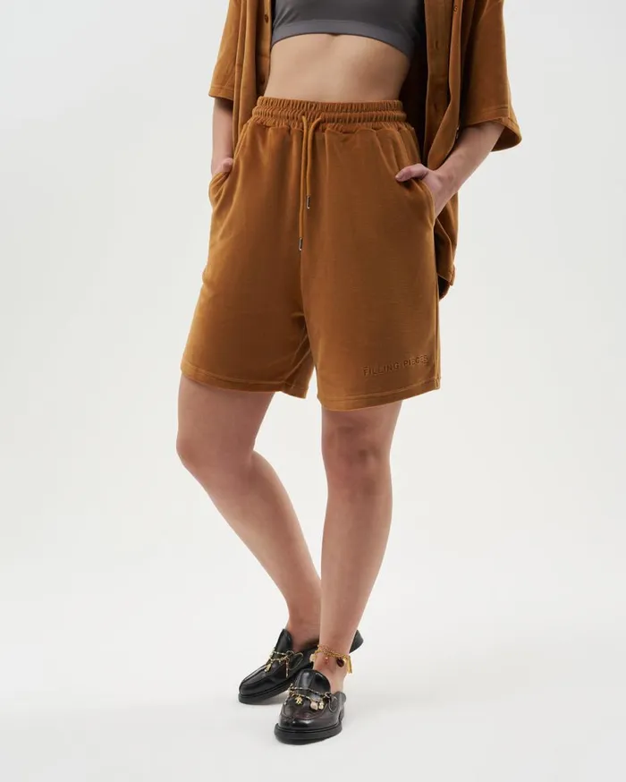 Male Shorts Velvet Caramel Beige Men Filling Pieces Pants and Shorts