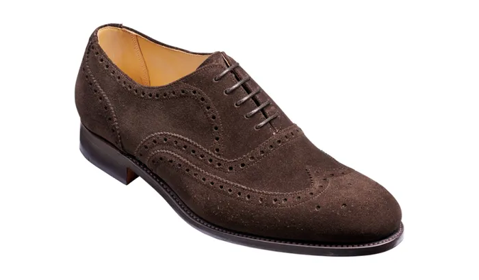 Malton 8211 Burnt Oak Suede Mens Barker Shoes Brogues