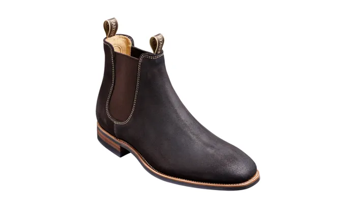 Mansfield 8211 Choc Burnish Suede Mens Barker Shoes Boots