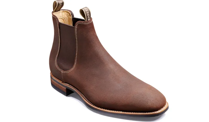 Mansfield 8211 Mid Brown Waxy Suede Mens Barker Shoes Boots