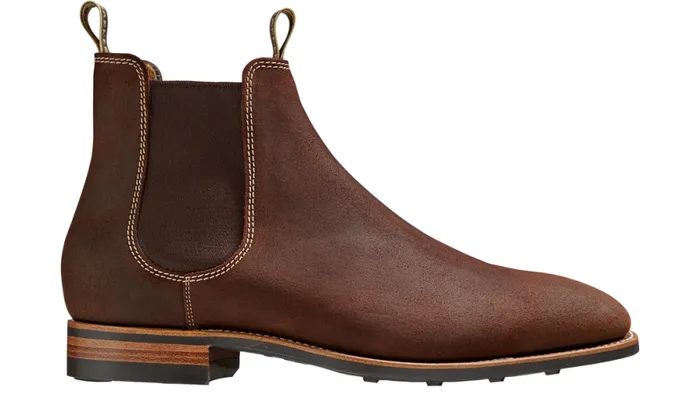 Mansfield 8211 Mid Brown Waxy Suede Mens Barker Shoes Boots