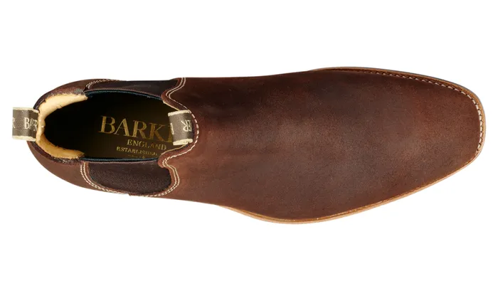 Mansfield 8211 Mid Brown Waxy Suede Mens Barker Shoes Boots