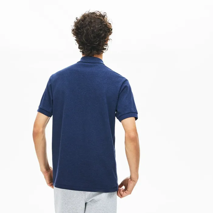 Marl Knit L1212 Polo Blue Chine Mens Lacoste Polos Gift Ideas