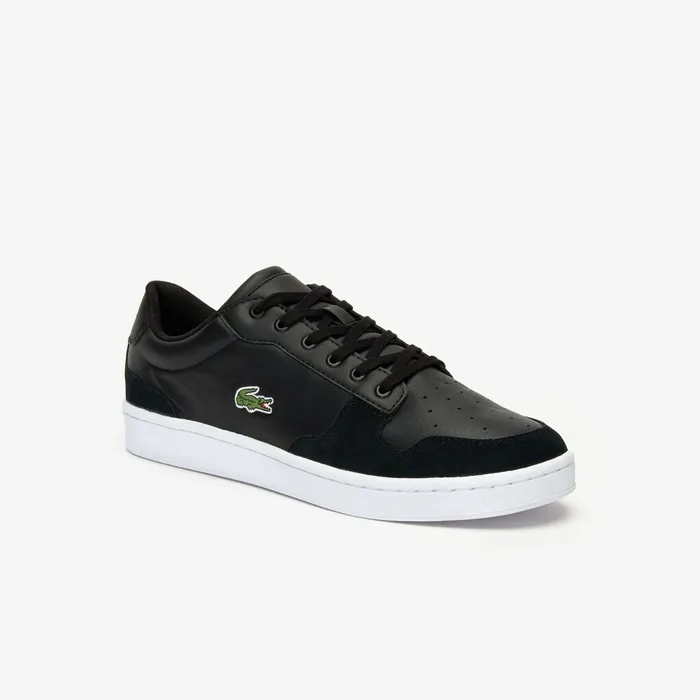 Masters Cup Leather and Suede Sneakers BlackWhite Mens Lacoste Sneakers Shop Online