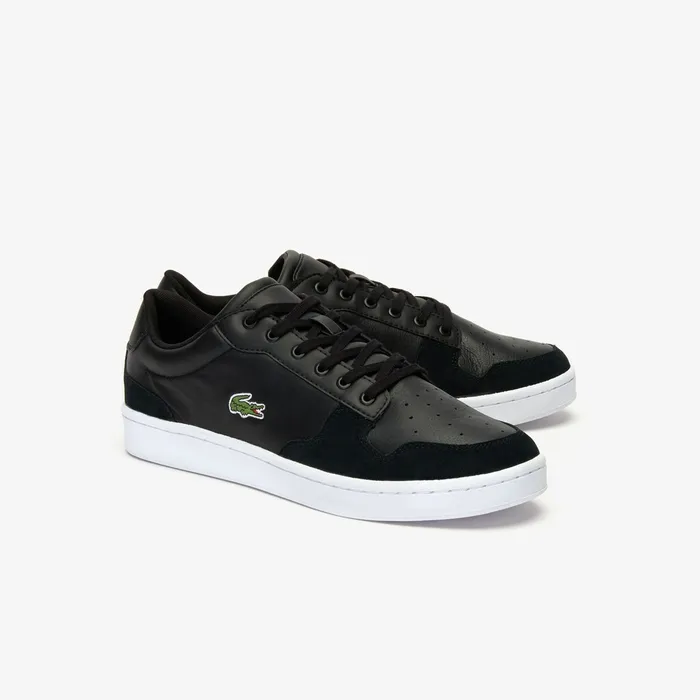 Masters Cup Leather and Suede Sneakers BlackWhite Mens Lacoste Sneakers Shop Online