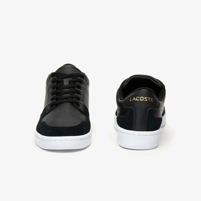 Masters Cup Leather and Suede Sneakers BlackWhite Mens Lacoste Sneakers Shop Online