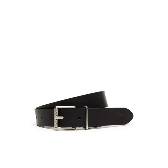 Matte Leather Belt Black Mens Lacoste Belts Gift Ideas
