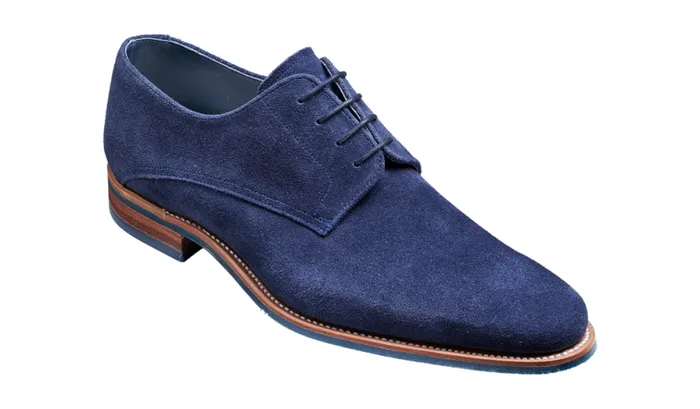 Max 8211 Navy Suede Mens Barker Shoes Derbys