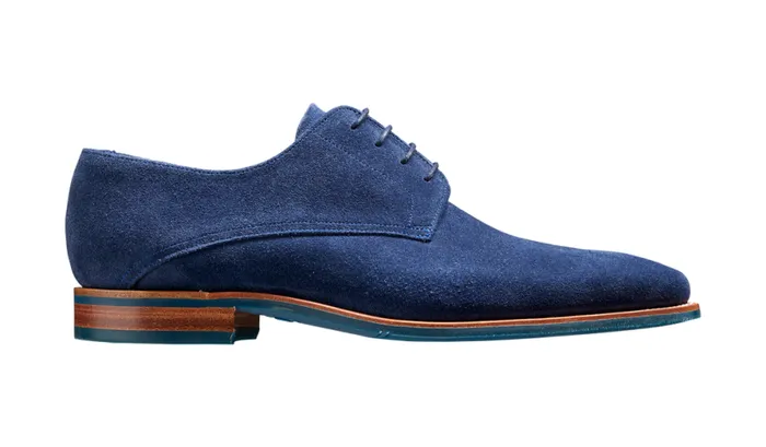 Max 8211 Navy Suede Mens Barker Shoes Derbys