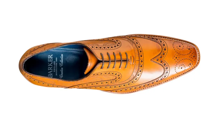 McClean 8211 Cedar Calf Paisley Laser Mens Barker Shoes Brogues