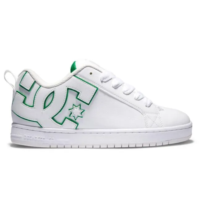 Men Essentials DC Men039s Court Graffik Shoes WhiteWhiteGreen