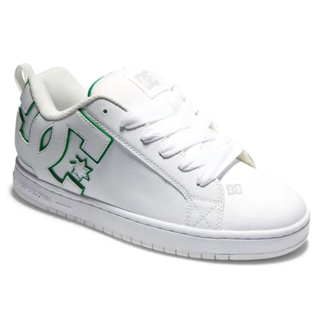 Men Essentials DC Men039s Court Graffik Shoes WhiteWhiteGreen Men Essentials DC Men039s Court Graffik Shoes WhiteWhiteGreen