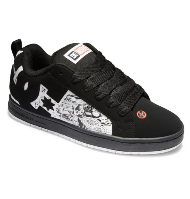 Men Essentials DC Men039s Marvel Deadpool X DC Court Graffik BlackWhiteRed Men Essentials DC Men039s Marvel Deadpool X DC Court Graffik BlackWhiteRed