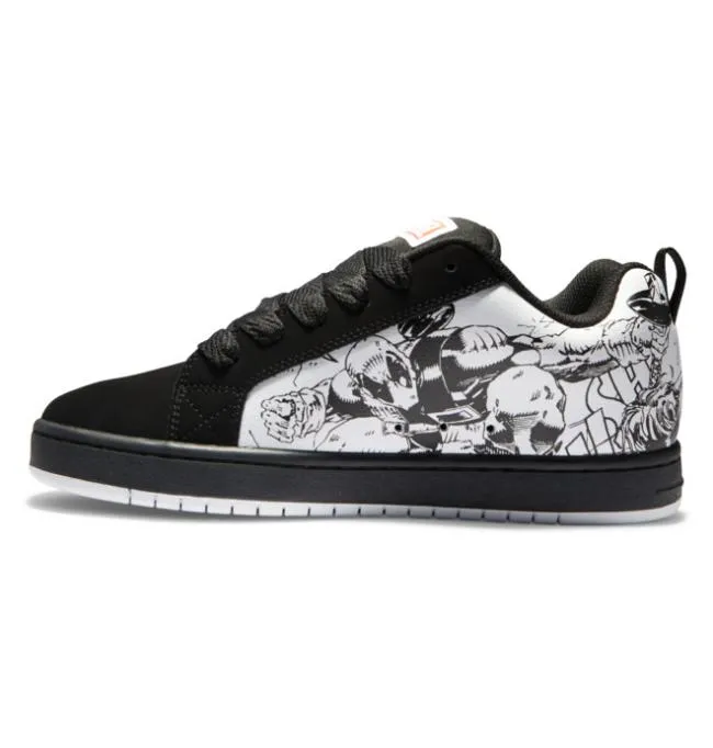 Men Essentials DC Men039s Marvel Deadpool X DC Court Graffik BlackWhiteRed Men Essentials DC Men039s Marvel Deadpool X DC Court Graffik BlackWhiteRed
