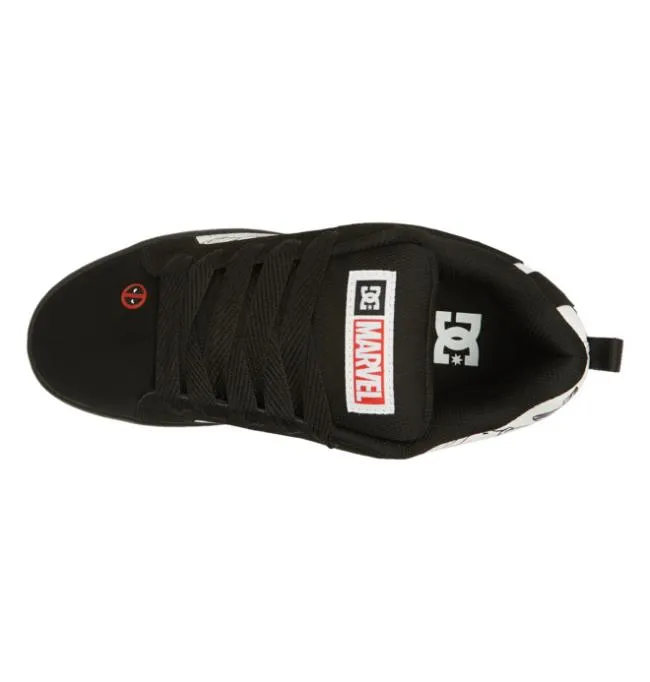 Men Essentials DC Men039s Marvel Deadpool X DC Court Graffik BlackWhiteRed Men Essentials DC Men039s Marvel Deadpool X DC Court Graffik BlackWhiteRed