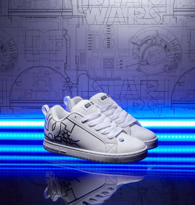 Men Essentials DC Men039s Star Warstrade DC Court Graffik Shoe WhiteBlue Men Essentials DC Men039s Star Warstrade DC Court Graffik Shoe WhiteBlue
