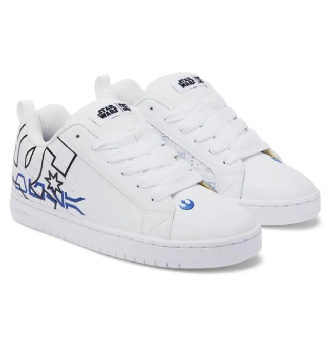 Men Essentials DC Men039s Star Warstrade DC Court Graffik Shoe WhiteBlue Men Essentials DC Men039s Star Warstrade DC Court Graffik Shoe WhiteBlue