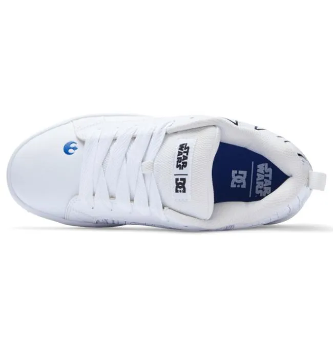 Men Essentials DC Men039s Star Warstrade DC Court Graffik Shoe WhiteBlue Men Essentials DC Men039s Star Warstrade DC Court Graffik Shoe WhiteBlue