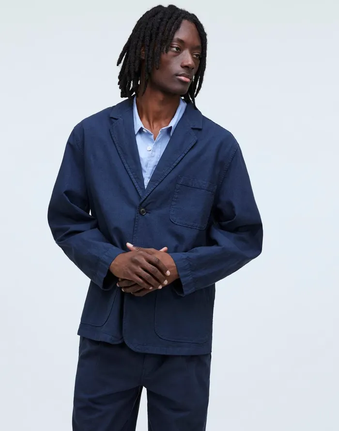 Men Jackets Madewell CottonHemp Blend Unstructured Blazer