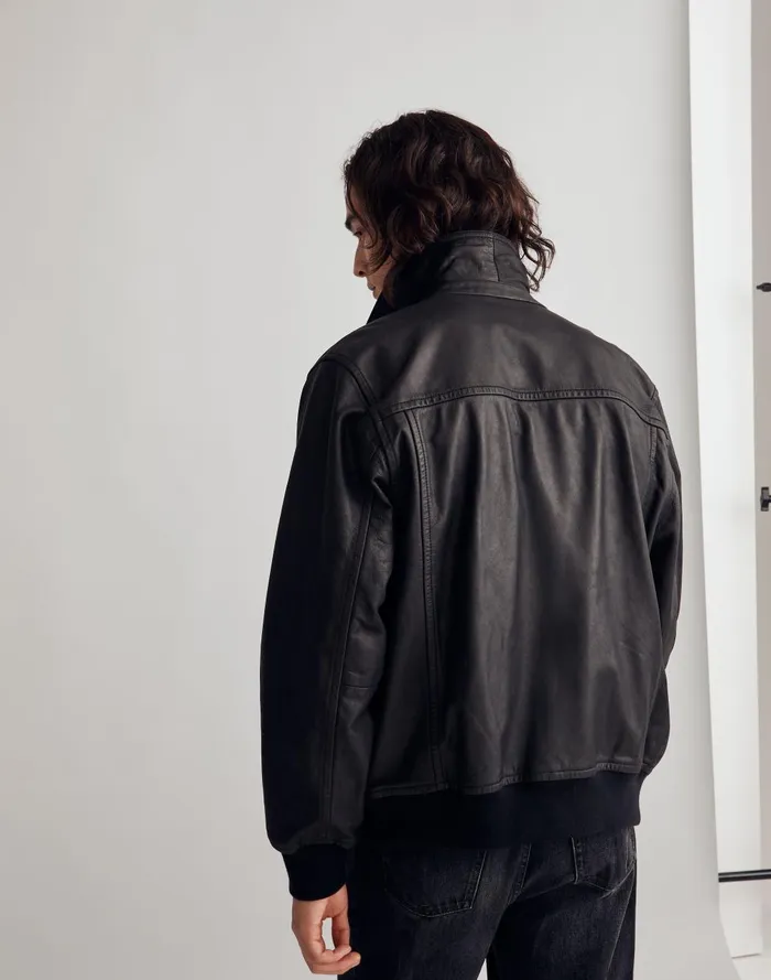 Men Jackets Madewell Leather Bomber Jacket