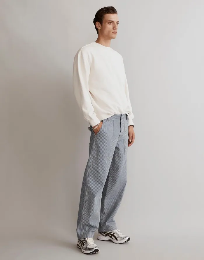 Men Jeans Madewell Baggy Surplus Pants In Stripe