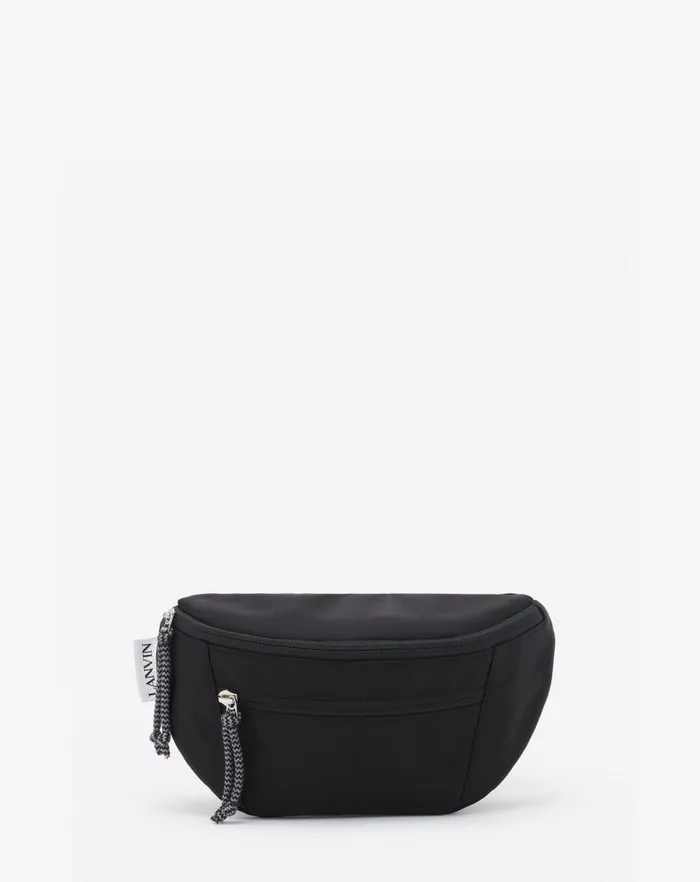 Men Lanvin Backpacks and Belt Bags Curb Nylon Fanny Pack Black