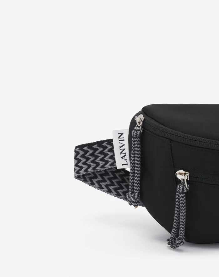Men Lanvin Backpacks and Belt Bags Curb Nylon Fanny Pack Black
