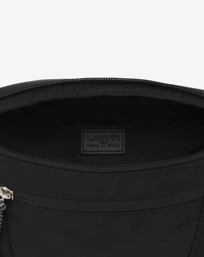 Men Lanvin Backpacks and Belt Bags Curb Nylon Fanny Pack Black