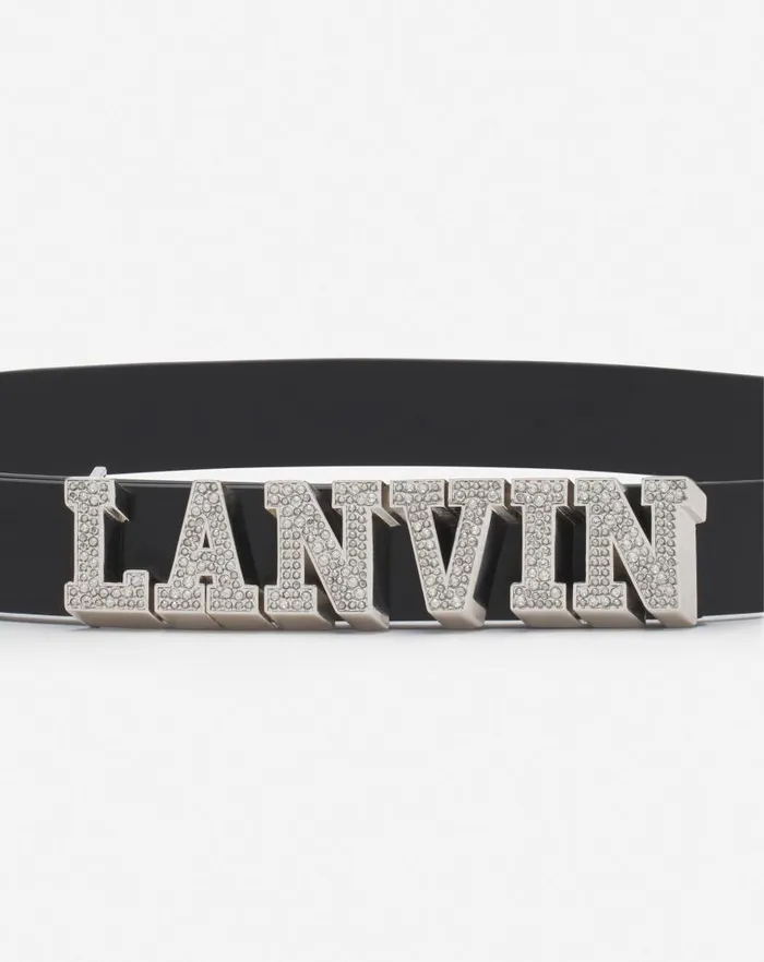 Men Lanvin Belts Lanvin X Future Leather Belt With Rhinestones Black Men Lanvin Belts Lanvin X Future Leather Belt With Rhinestones Black