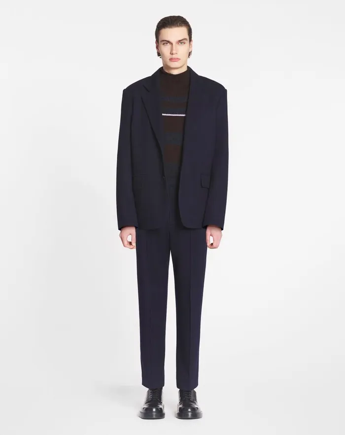Men Lanvin Coats and Jackets Casual Singlebreasted Jacket Dark Navuy Blue Men Lanvin Coats and Jackets Casual Singlebreasted Jacket Dark Navuy Blue