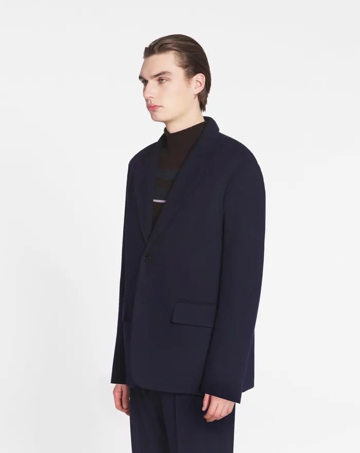 Men Lanvin Coats and Jackets Casual Singlebreasted Jacket Dark Navuy Blue Men Lanvin Coats and Jackets Casual Singlebreasted Jacket Dark Navuy Blue