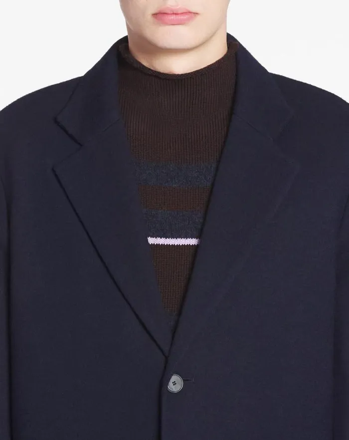 Men Lanvin Coats and Jackets Casual Singlebreasted Jacket Dark Navuy Blue Men Lanvin Coats and Jackets Casual Singlebreasted Jacket Dark Navuy Blue