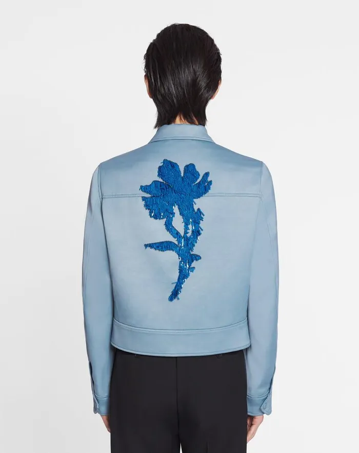 Men Lanvin Coats and Jackets Floral Embroidery Zipped Jacket Lunar Men Lanvin Coats and Jackets Floral Embroidery Zipped Jacket Lunar