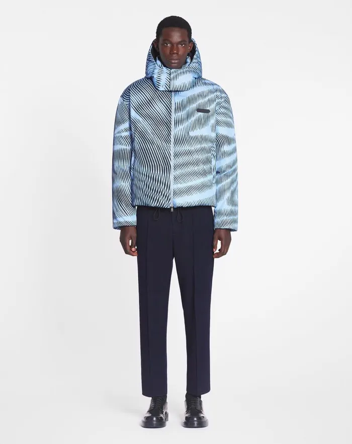 Men Lanvin Coats and Jackets Kinetic Print Down Jacket Lanvin Blueblack Men Lanvin Coats and Jackets Kinetic Print Down Jacket Lanvin Blueblack