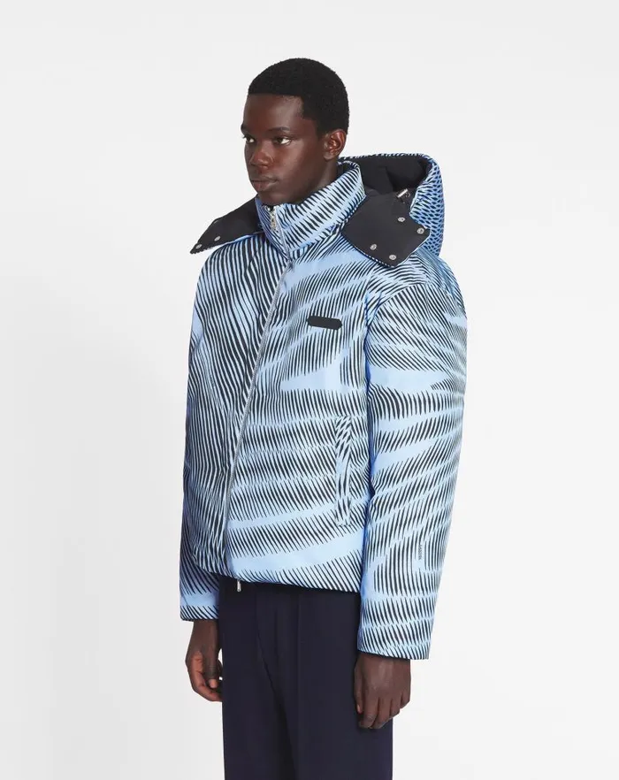 Men Lanvin Coats and Jackets Kinetic Print Down Jacket Lanvin Blueblack Men Lanvin Coats and Jackets Kinetic Print Down Jacket Lanvin Blueblack