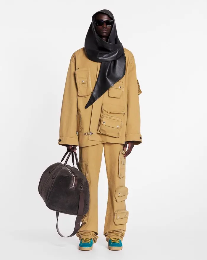 Men Lanvin Coats and Jackets Lanvin X Future Asymmetrical Utility Jacket Sand Men Lanvin Coats and Jackets Lanvin X Future Asymmetrical Utility Jacket Sand