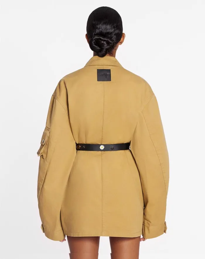Men Lanvin Coats and Jackets Lanvin X Future Asymmetrical Utility Jacket Sand Men Lanvin Coats and Jackets Lanvin X Future Asymmetrical Utility Jacket Sand