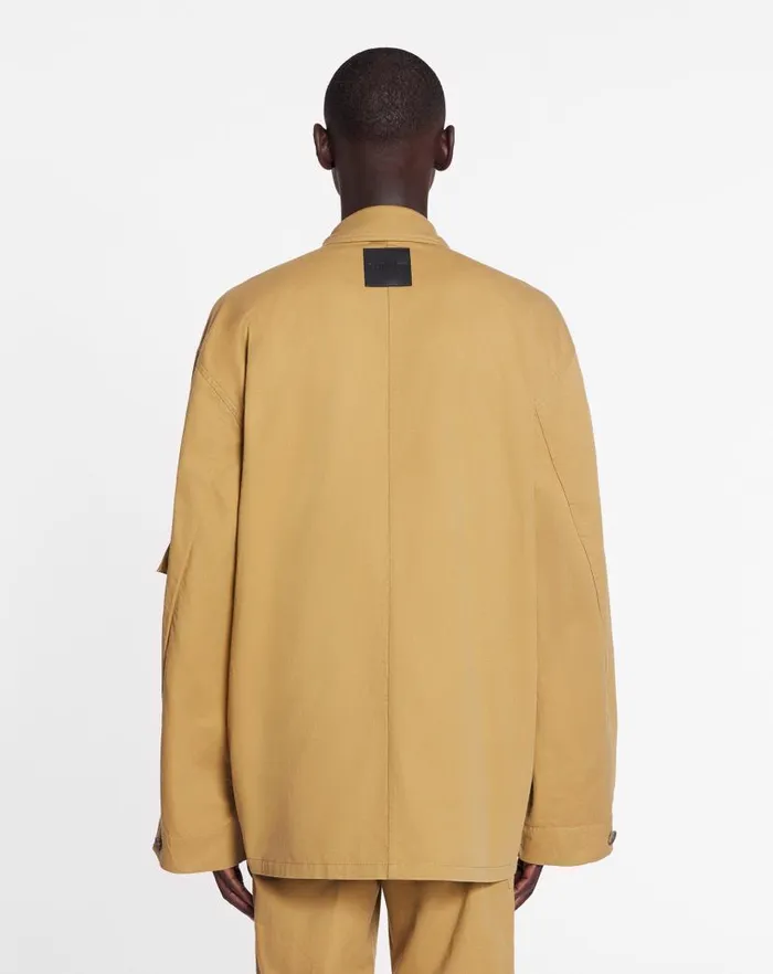 Men Lanvin Coats and Jackets Lanvin X Future Asymmetrical Utility Jacket Sand Men Lanvin Coats and Jackets Lanvin X Future Asymmetrical Utility Jacket Sand