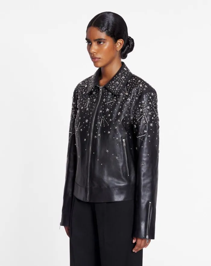 Men Lanvin Coats and Jackets Lanvin X Future Leather Studded Jacket Black Men Lanvin Coats and Jackets Lanvin X Future Leather Studded Jacket Black