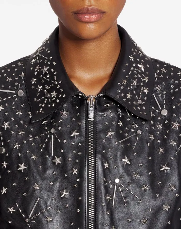 Men Lanvin Coats and Jackets Lanvin X Future Leather Studded Jacket Black Men Lanvin Coats and Jackets Lanvin X Future Leather Studded Jacket Black