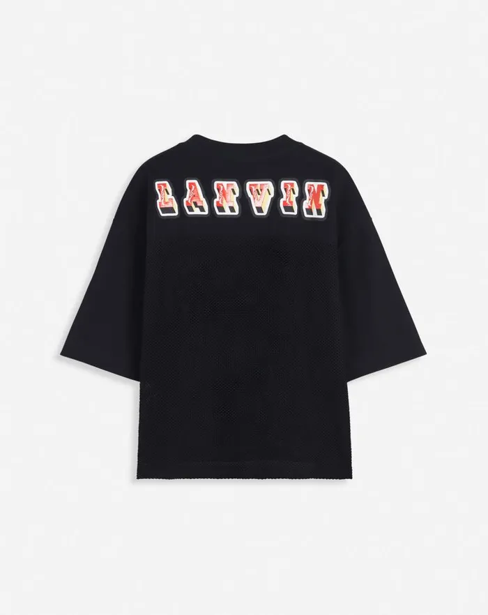 Men Lanvin Coats and Jackets Lanvin X Future Loosefit Mesh Tshirt Black Men Lanvin Coats and Jackets Lanvin X Future Loosefit Mesh Tshirt Black