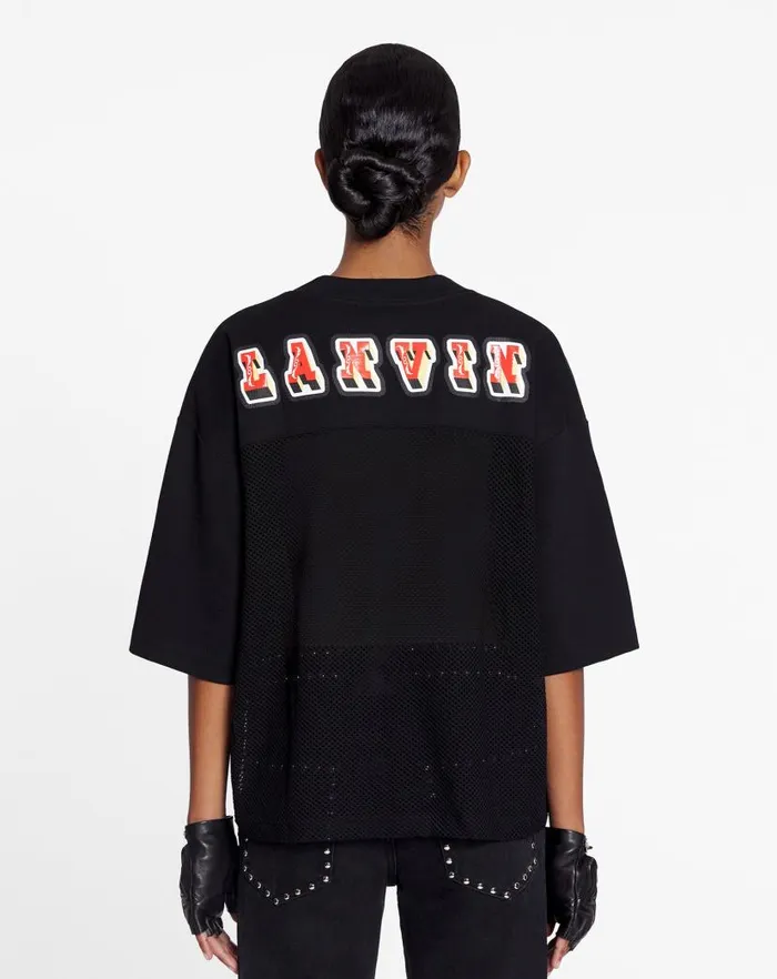 Men Lanvin Coats and Jackets Lanvin X Future Loosefit Mesh Tshirt Black Men Lanvin Coats and Jackets Lanvin X Future Loosefit Mesh Tshirt Black