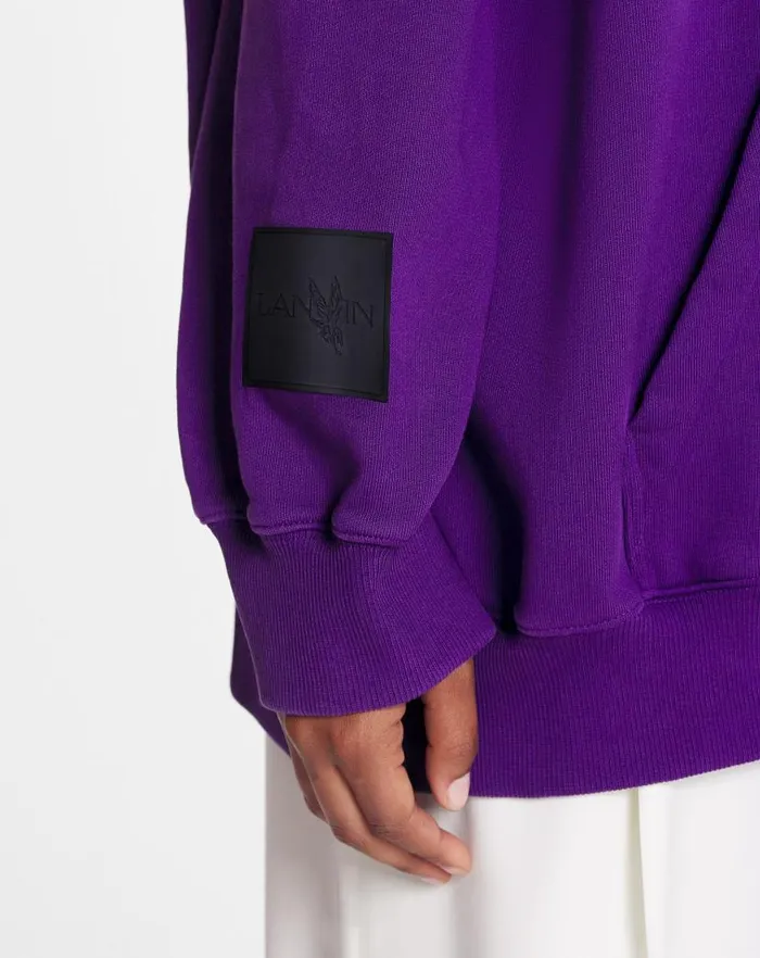 Men Lanvin Coats and Jackets Lanvin X Future Unisex Baggy Hoodie With Eagle Print Purple Reign Men Lanvin Coats and Jackets Lanvin X Future Unisex Baggy Hoodie With Eagle Print Purple Reign