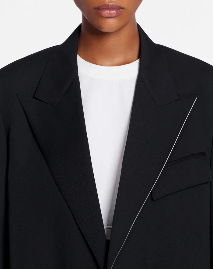 Men Lanvin Coats and Jackets Lanvin X Future Unisex Doublebreasted Jacket Black Men Lanvin Coats and Jackets Lanvin X Future Unisex Doublebreasted Jacket Black