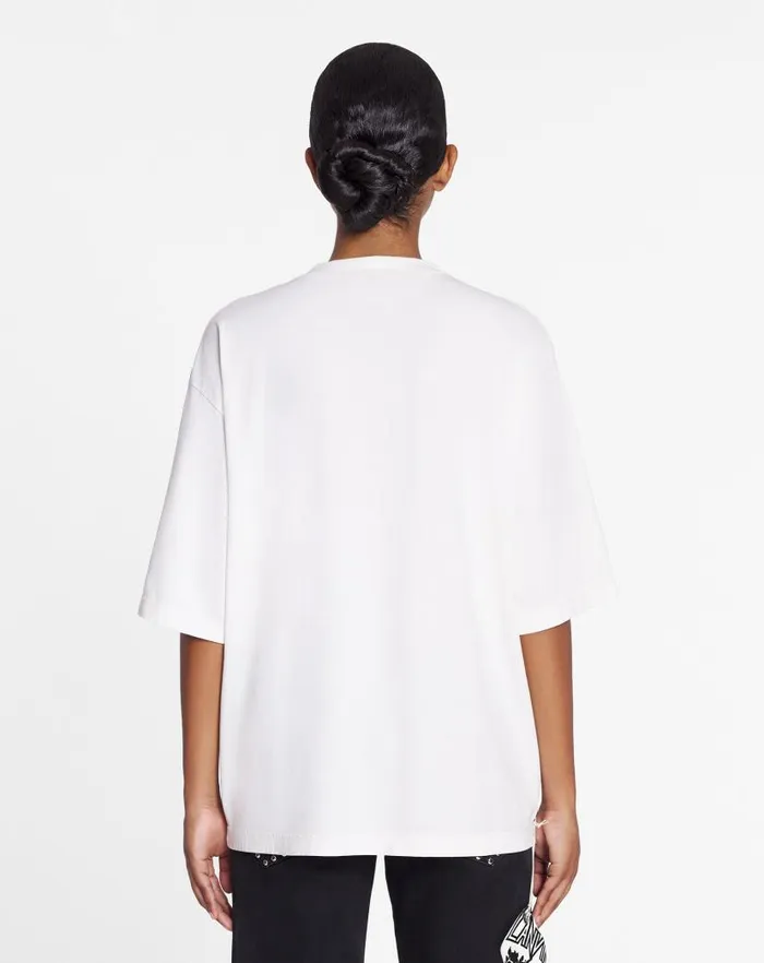Men Lanvin Coats and Jackets Lanvin X Future Unisex Eagle Print Loosefit Tshirt White Mustangblack Men Lanvin Coats and Jackets Lanvin X Future Unisex Eagle Print Loosefit Tshirt White Mustangblack