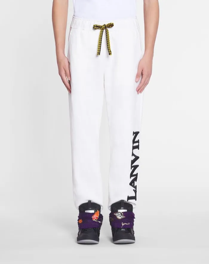 Men Lanvin Coats and Jackets Lanvin X Future Unisex Logo Jogging Pants White Mustang Men Lanvin Coats and Jackets Lanvin X Future Unisex Logo Jogging Pants White Mustang