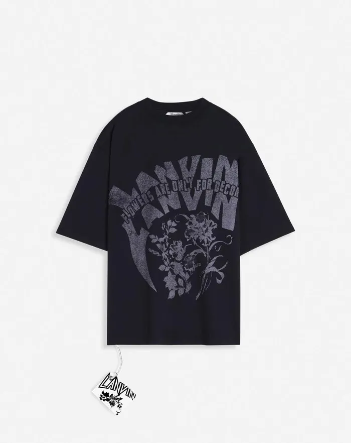 Men Lanvin Coats and Jackets Lanvin X Future Unisex Loosefit Printed Tshirt Black Men Lanvin Coats and Jackets Lanvin X Future Unisex Loosefit Printed Tshirt Black