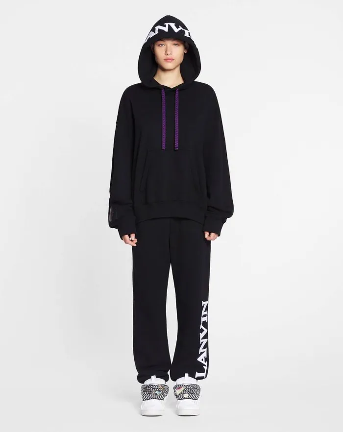 Men Lanvin Coats and Jackets Lanvin X Future Unisex Oversized Curb Laces Black Men Lanvin Coats and Jackets Lanvin X Future Unisex Oversized Curb Laces Black