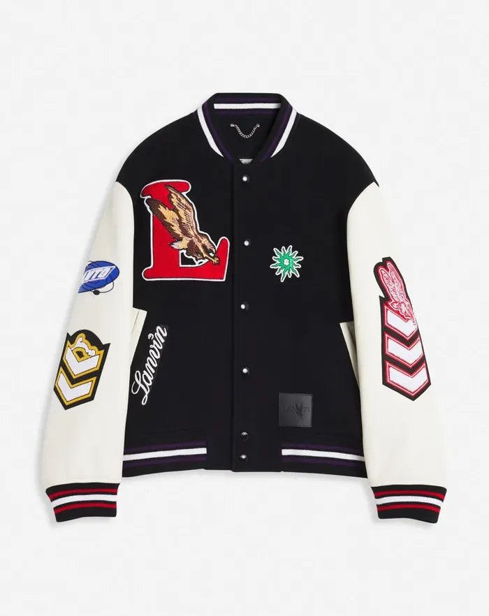 Men Lanvin Coats and Jackets Lanvin X Future Varsity Jacket Black