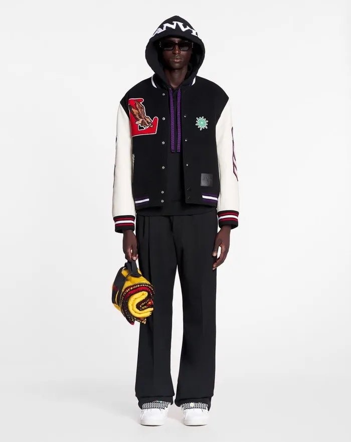 Men Lanvin Coats and Jackets Lanvin X Future Varsity Jacket Black